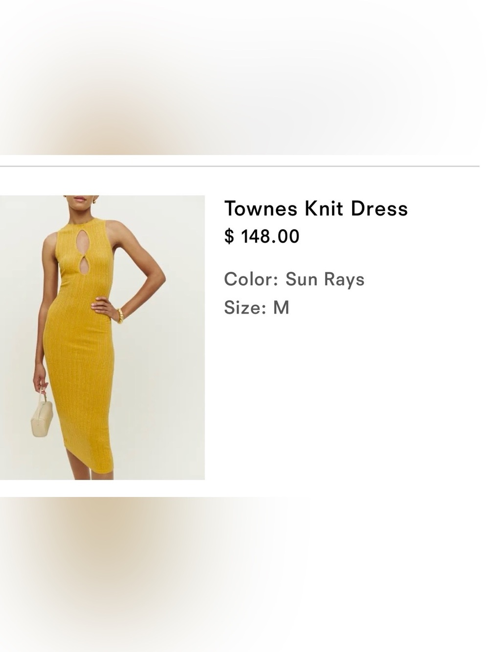 ✨ REFORMATION TOWNES KNIT DRESS — SUN RAYE ✨ - Picture 7 of 7
